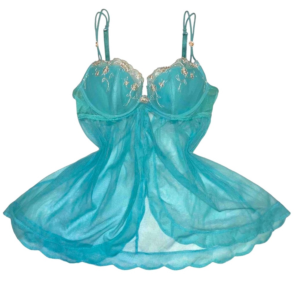 Light Blue Mesh Babydoll
